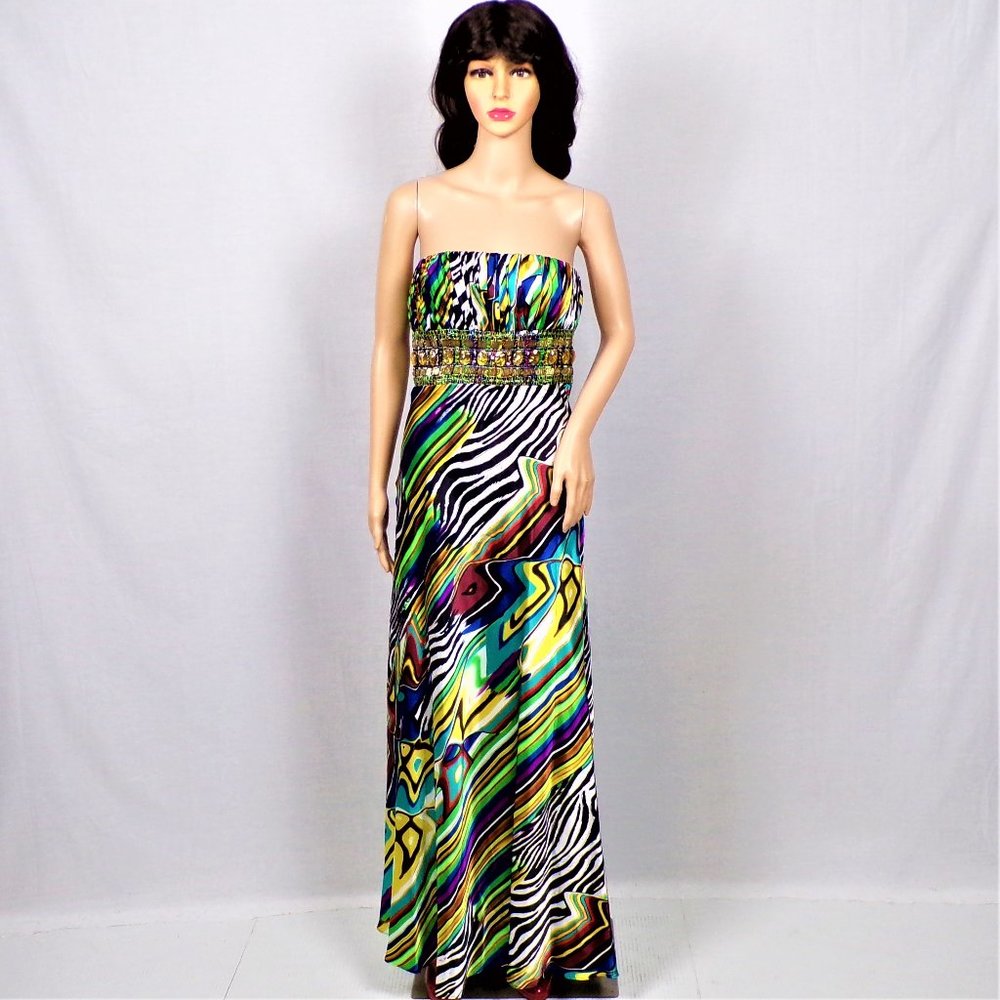 CACHÉ size 4 multicolor OTS full-length party/ball gown 100% polyester